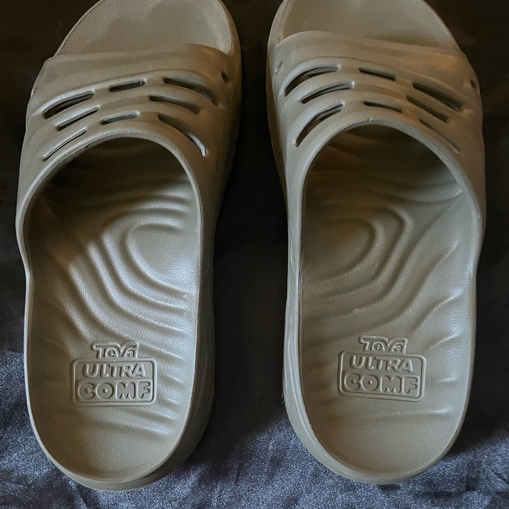 Teva‎ Ultra Comfort Slip-On Cushioned Sandals - Olive Mens Size 8/womens Size 10 - Picture 8 of 9